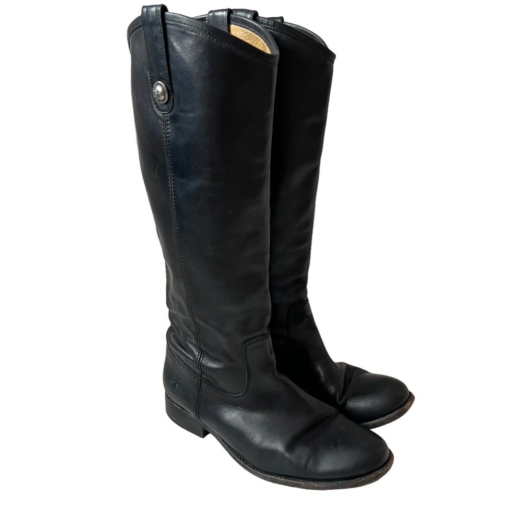 Frye Black Tall Leather Riding Boots